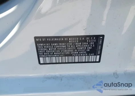 2025 Volkswagen Jetta 1.5T Sel from USA, damaged, VIN 3VWGX7BU5SM061831